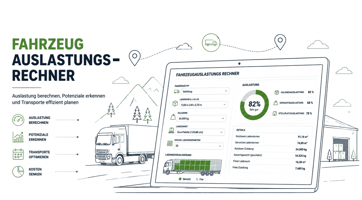 Fahrzeugauslastungs Rechner für optimale LKW Auslastung und Transportkapazitätsplanung