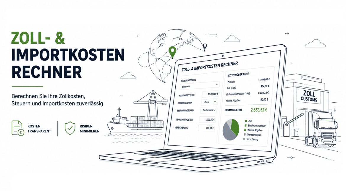 Zoll und Importkosten Rechner zur Berechnung von Zoll, EUSt und internationalen Importkosten